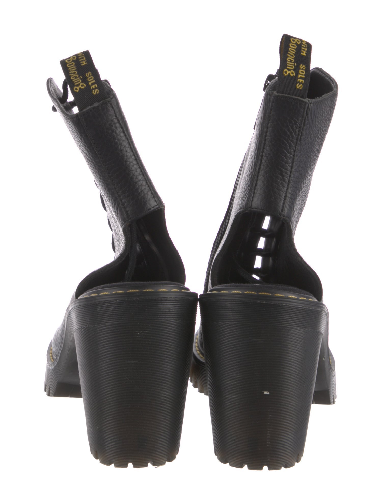 Dr. Martens Leather Cutout Accent Lace-Up Boots